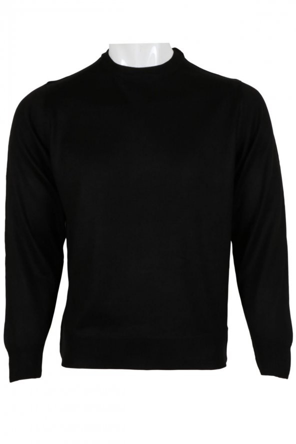 Erkek Kazak Klasik Normal Kesim Yünlü RAR00498 Siyah