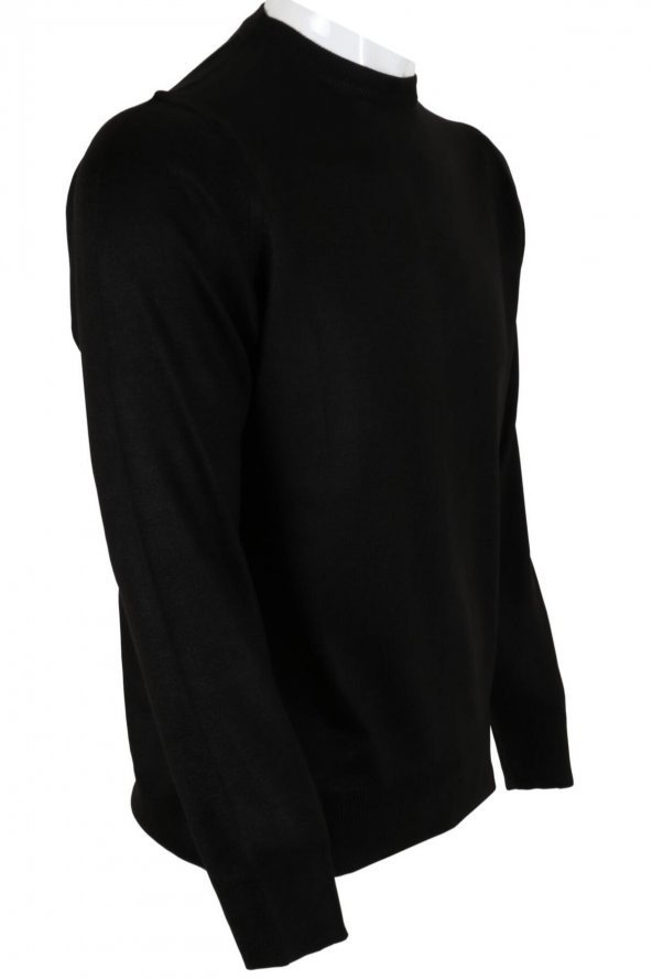 Erkek Kazak Klasik Normal Kesim Yünlü RAR00498 Siyah - 2