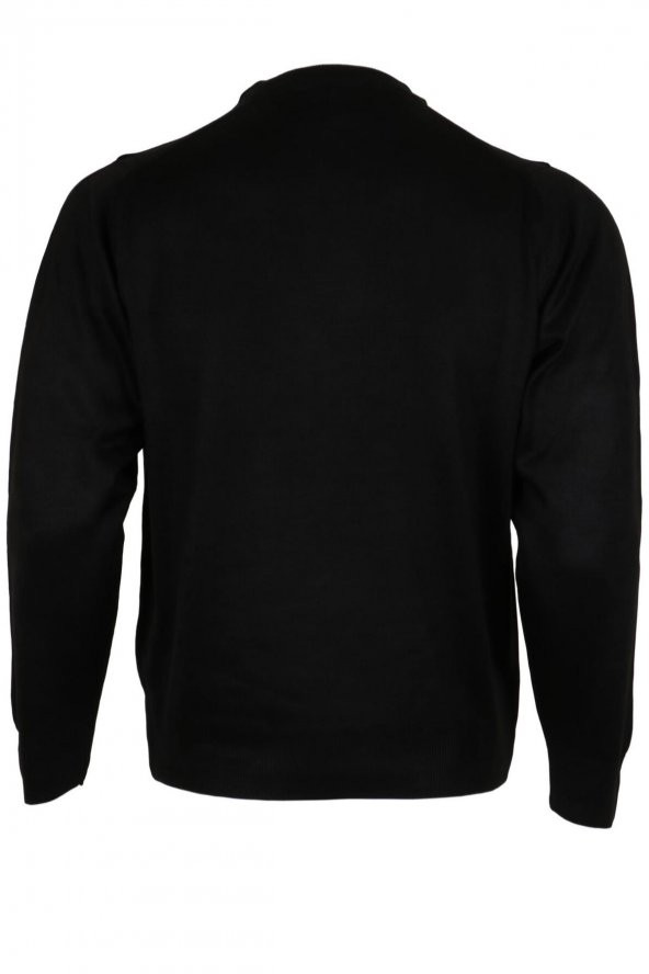 Erkek Kazak Klasik Normal Kesim Yünlü RAR00498 Siyah - 5