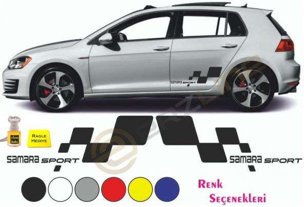 Erzline Lada Samara Yan Sport Oto Sticker Sağ Sol 2 Adet