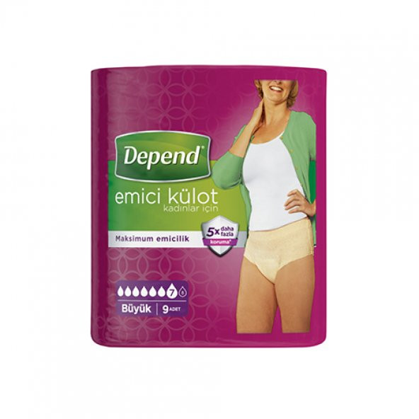 Depend Emici Külot Kadın Büyük 9lu - 1