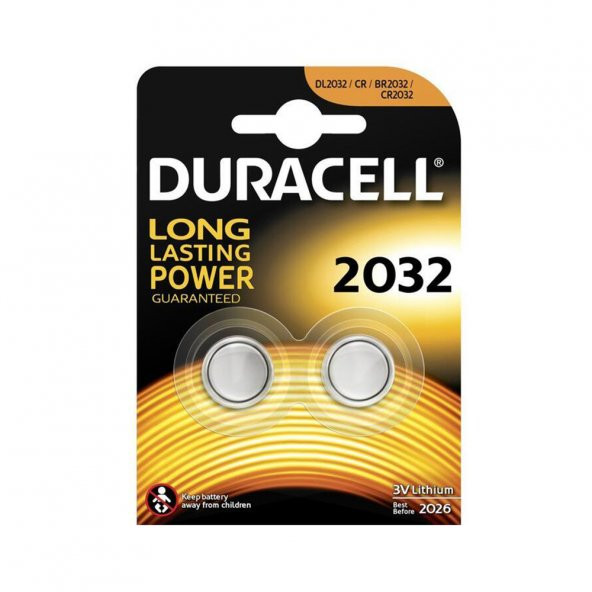 Duracell Düğme CR2032 Lithium 3V Pil 2 li