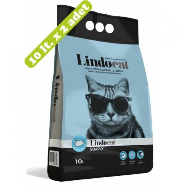 Lindo Cat Kedi Kumu Sabun Aromalı Kalın Taneli 10 lt. x 2 Adet