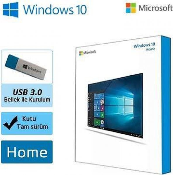 Microsoft Windows 10 Home 64Bit Türkçe Kw9-00262