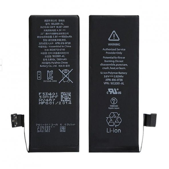 Orijinal apple iPhone 5s batarya 5 s, pil, sıfır ürün