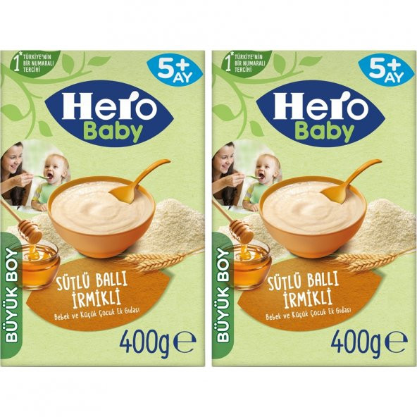 Hero Baby Sütlü İrmikli Ballı Kaşık Maması 400Grx2 Adet