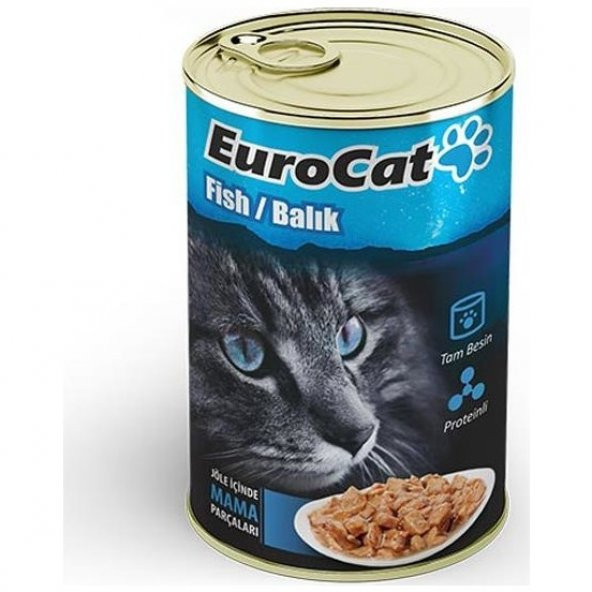Eurocat Kedi Konservesi Balıklı 415 gr 10 Adet