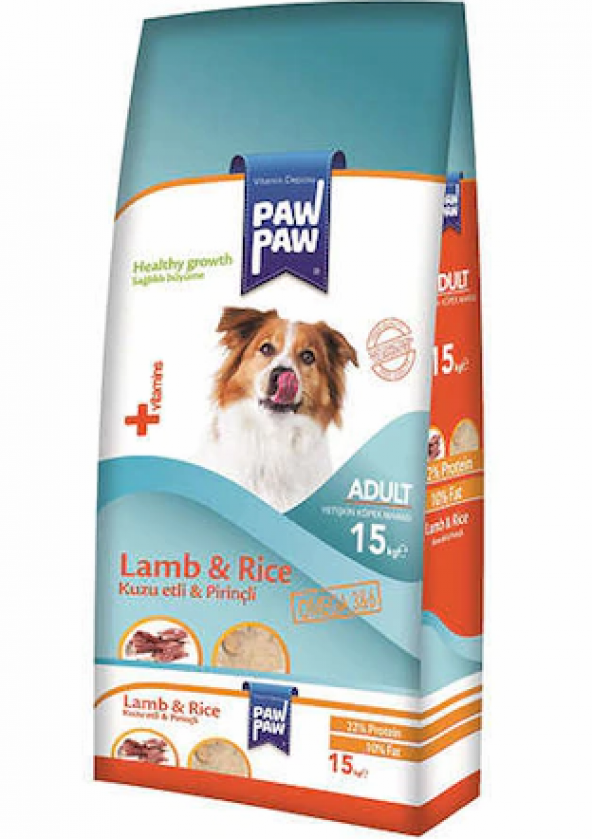 Paw Paw Adult Kuzu Etli Pirinçli Köpek Maması 15 Kg