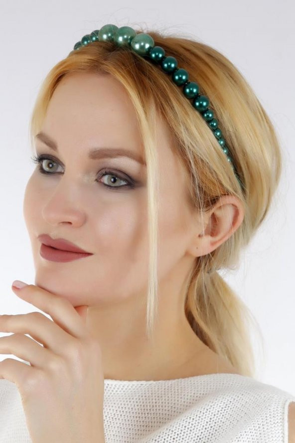 Felice Butik T35 Yeşil Renk İncili Taç - 3