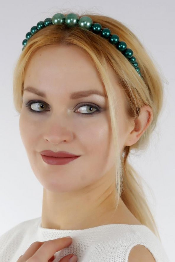 Felice Butik T35 Yeşil Renk İncili Taç - 5