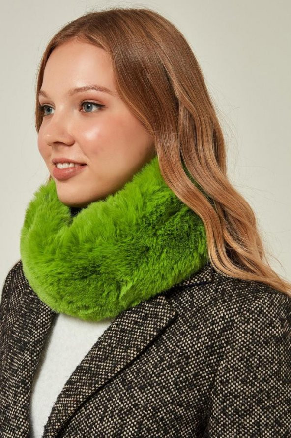 Felice Butik 9599 Yeşil Kürk Boyunluk YL - 4