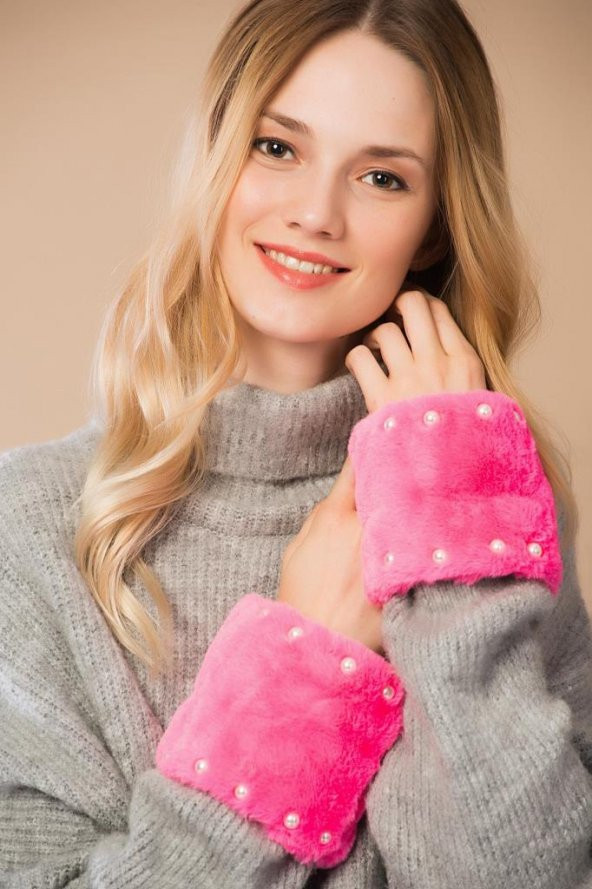 Felice Butik 10058 Fuşya Renkli İncili Kolluk - Resim 2