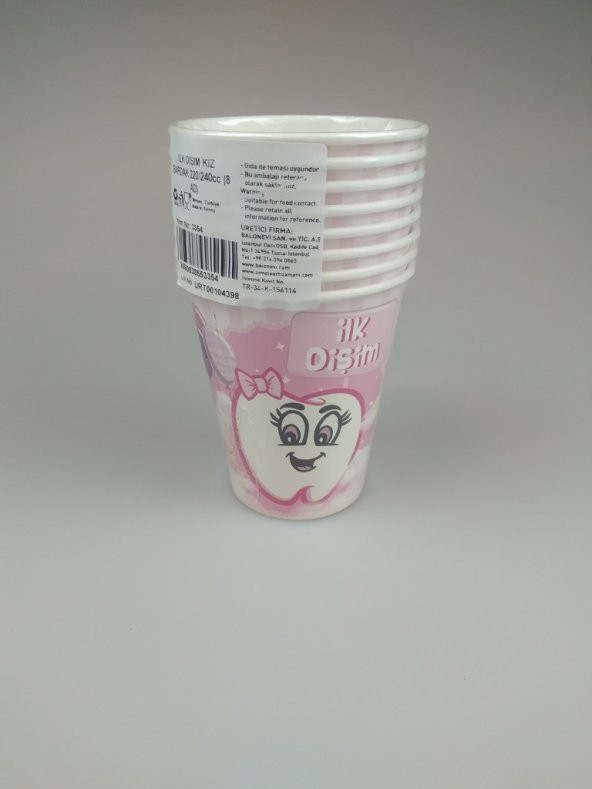 İLK DİŞİM PEMBE BARDAK 8Lİ