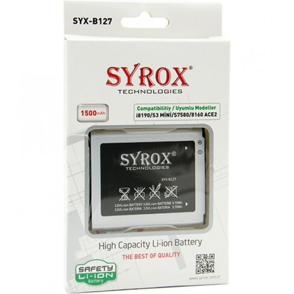 Syrox SYX-B127 Samsung İ8190/S3Mini/8160/Ace 2 Batarya