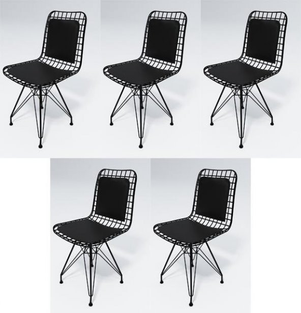 Knsz kafes tel sandalyesi 5 li mazlum syhsyh sırt minderli ofis cafe bahçe mutfak