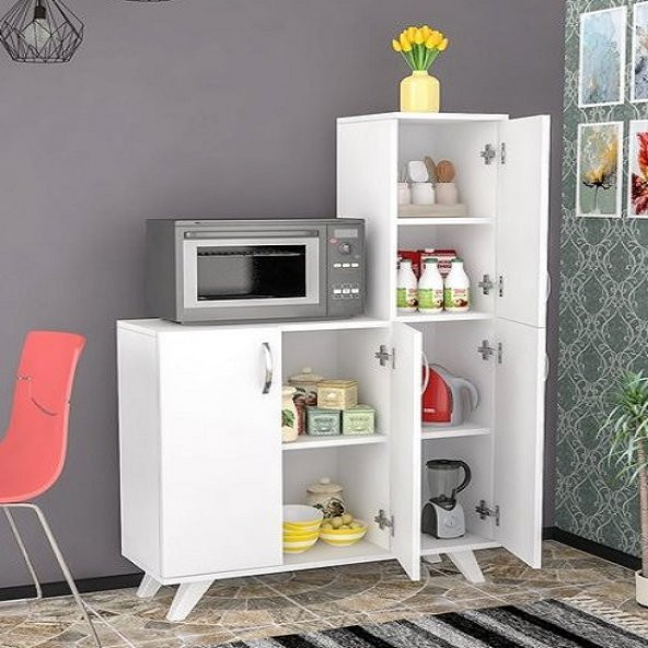 BMdekor Çok Amaçlı Dolap Raks Beyaz - 2