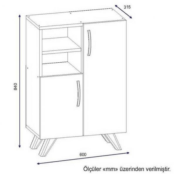 BMdekor Çok Amaçlı Dolap Esse Beyaz Teak - 3
