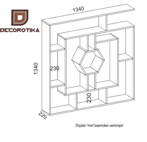 BMdekor Kitaplık Layka Beyaz Ceviz - 3