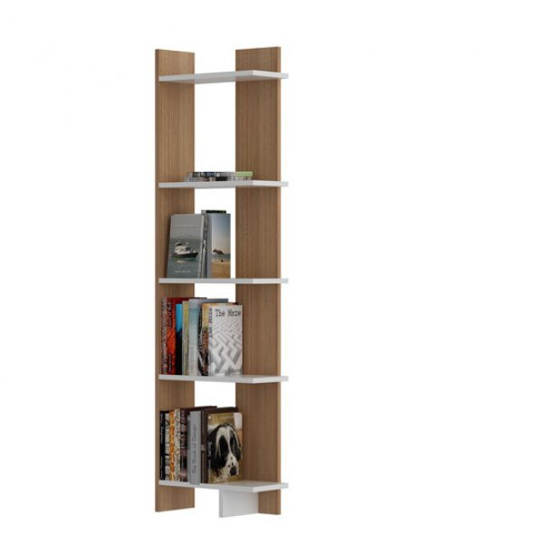 BMdekor Kitaplık Sky Teak Beyaz - 2