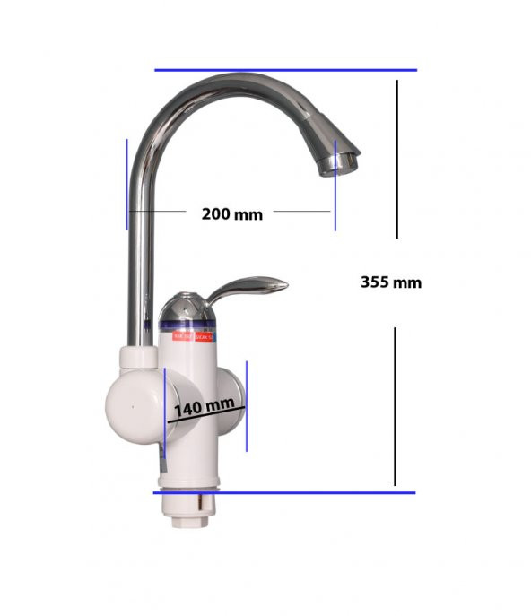Elektrikli Sıcak Musluk Ani Su Isıtıcı Termal Şofben Musluk ASG-1B - 4