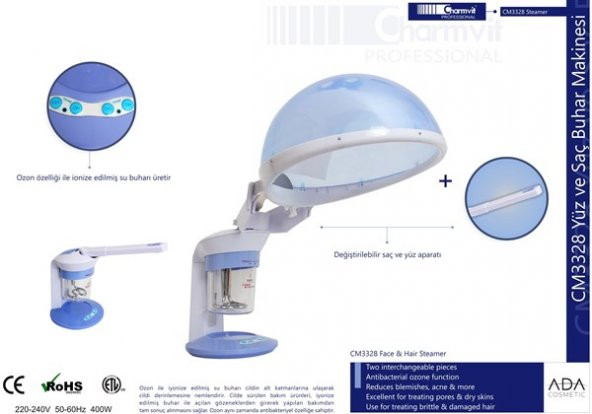 Charmvit Professional CM3328 Yüz + Saç Buhar Makinesi - OZONLU - 3