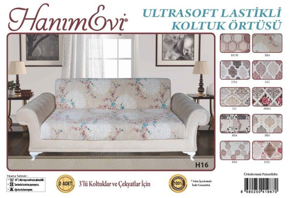 Hanımevi Ultrasoft 3+3 Lastikli Koltuk Örtüsü - 2