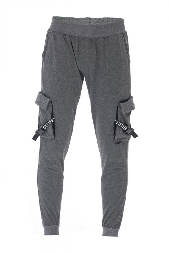 Karinmoda  Erkek Eşofman Altı Gri Baskılı Lastikli Paça - 5