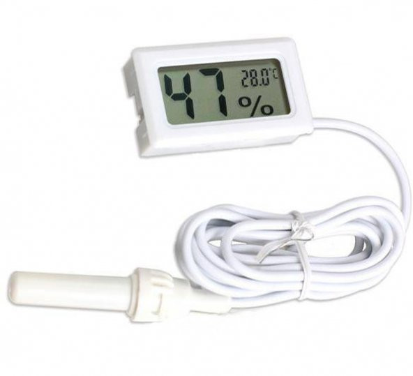 AEK-Tech Prob Nem Ölçer Termometre (Beyaz) Kuluçka Sera Teraryum - 2