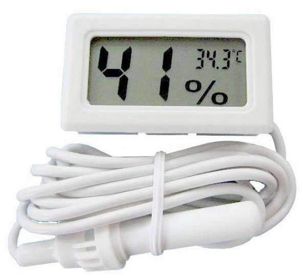 AEK-Tech Prob Nem Ölçer Termometre (Beyaz) Kuluçka Sera Teraryum - 6