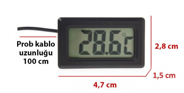 AEK-Tech Mini Dijital Prob Termometre (siyah) - 6