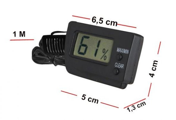 AEK-Tech Dijital Min-Max Problu Nem Ölçer Higrometre - 4