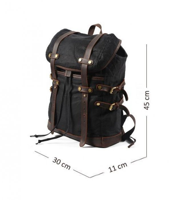 Muchuan 9159X Kanvas Günlük Sırt Çantası Siyah - 3