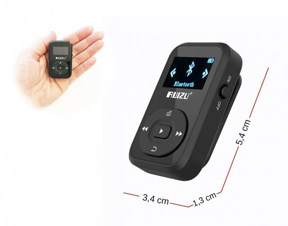 Ruizu X26 Bluetooth 8 GB FM Radyolu MP3 Çalar - 6