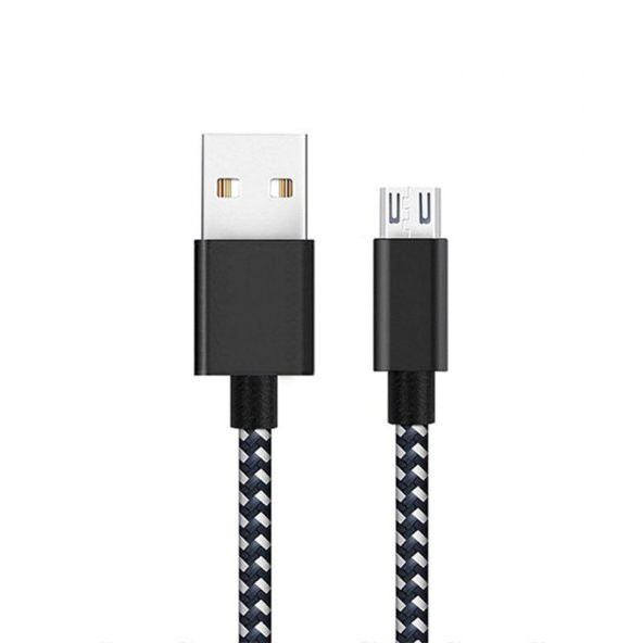 Diwu Micro USB Örgülü Yüksek Hızlı Şarj Kablosu Siyah