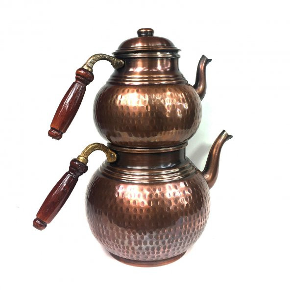 Shark Anatolia Antik Klasik El Dövmesi Bakır Çaydanlık No:3 - 2