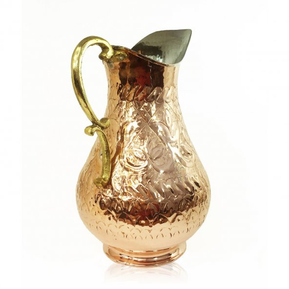 Shark Anadolu El İşi Kabartma Bakır Sürahi - 3