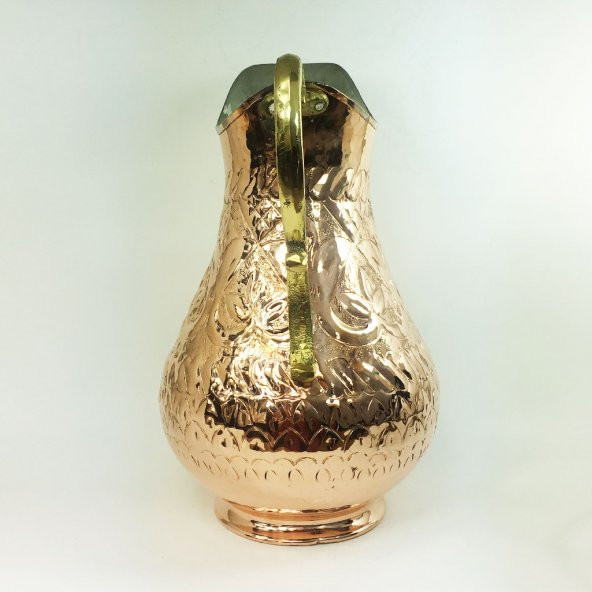 Shark Anadolu El İşi Kabartma Bakır Sürahi - 4