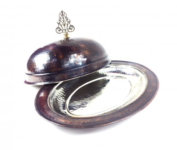 Shark Anatolia Saltanat Şişme Kapak Kayık Bakır Sahan Antik 30cm - 6