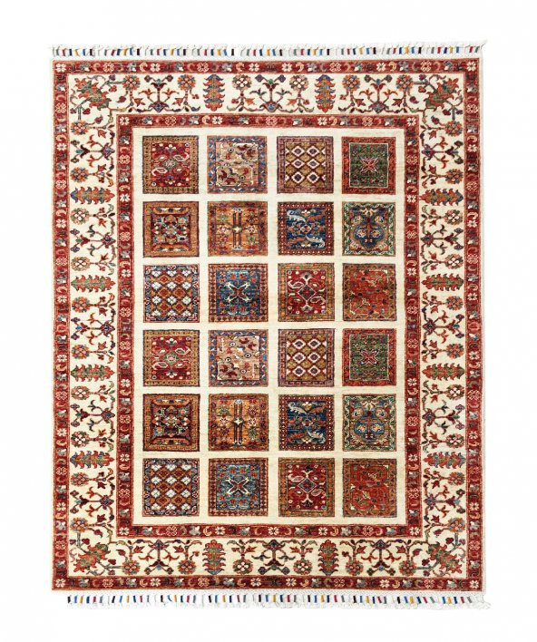 Afgan Binbirgece El Dokuması  Yün Halı 147x206