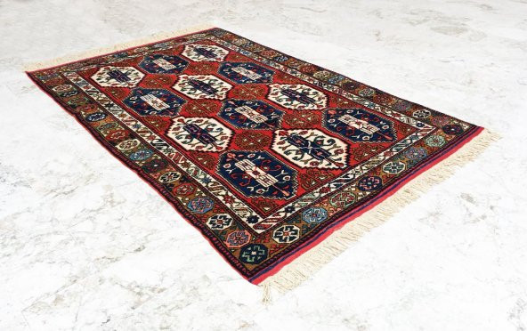 Çanakkale Ayvacık El Dokuması Kök Boyalı Antik Kirman Halı 178x276 - 2