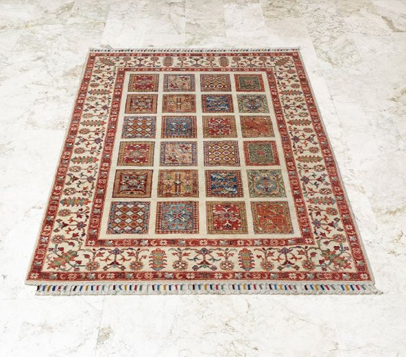 Afgan Binbirgece El Dokuması  Yün Halı 147x206 - 2