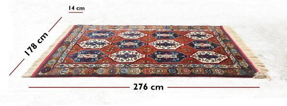 Çanakkale Ayvacık El Dokuması Kök Boyalı Antik Kirman Halı 178x276 - 3