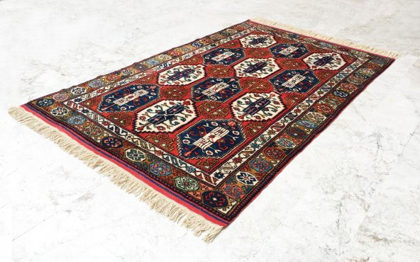 Çanakkale Ayvacık El Dokuması Kök Boyalı Antik Kirman Halı 178x276 - 4