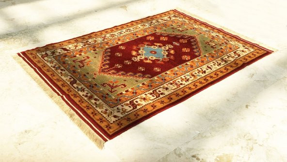 İzmir Antik Yörük El Dokuması Yün Halı - 4