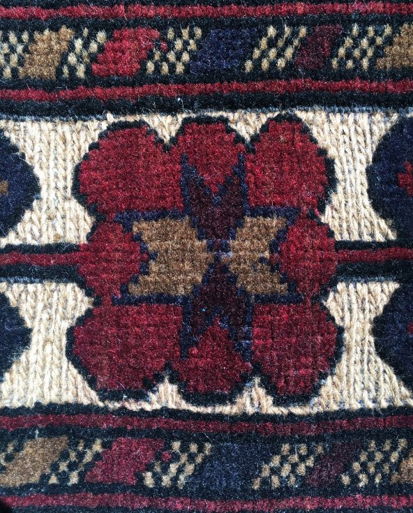 Afgan Berceste Sumak Kilim Üzerine Kabartma El Dokuması  Yün Halı 128x188 - 6