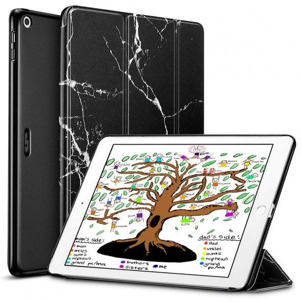iPad 2017 2018 Kılıf, ESR Marble,Black