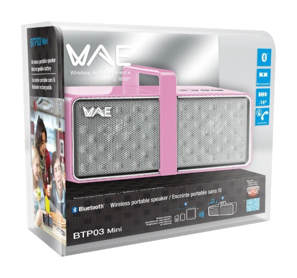 Hercules WAE-BTP03 MINI Pembe Gri Bluetooth Hoparlör - 3