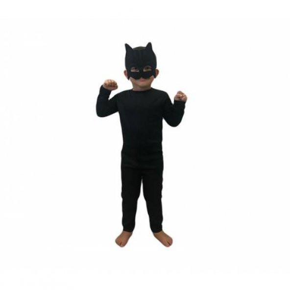 Kara Kedi Kostümü - Maskeli Kara Kedi Kostüm - Kara Kedi Çocuk Kostümü - 2