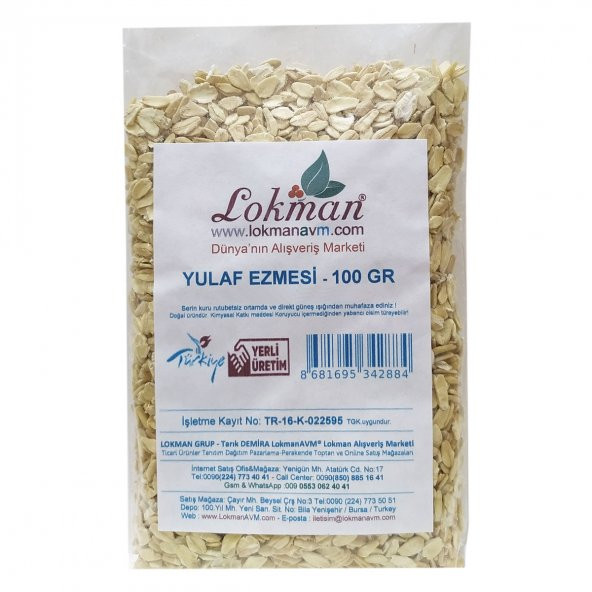 LokmanAVM Yulaf Ezmesi Doğal 100 Gr Paket - 2