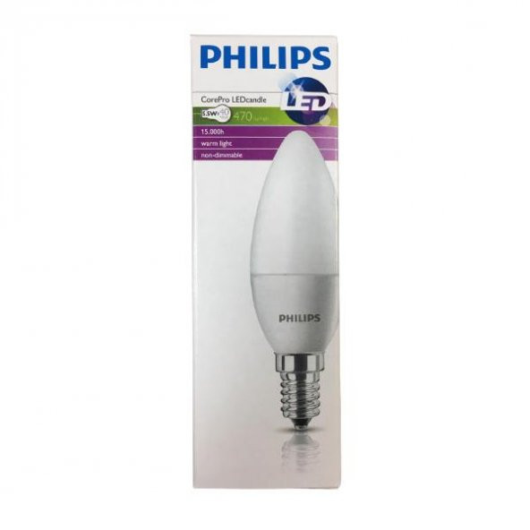 6lı-12li Philips CorePro LEDcandle 5.5-40W Ampul E14 Sarı Işık - 3
